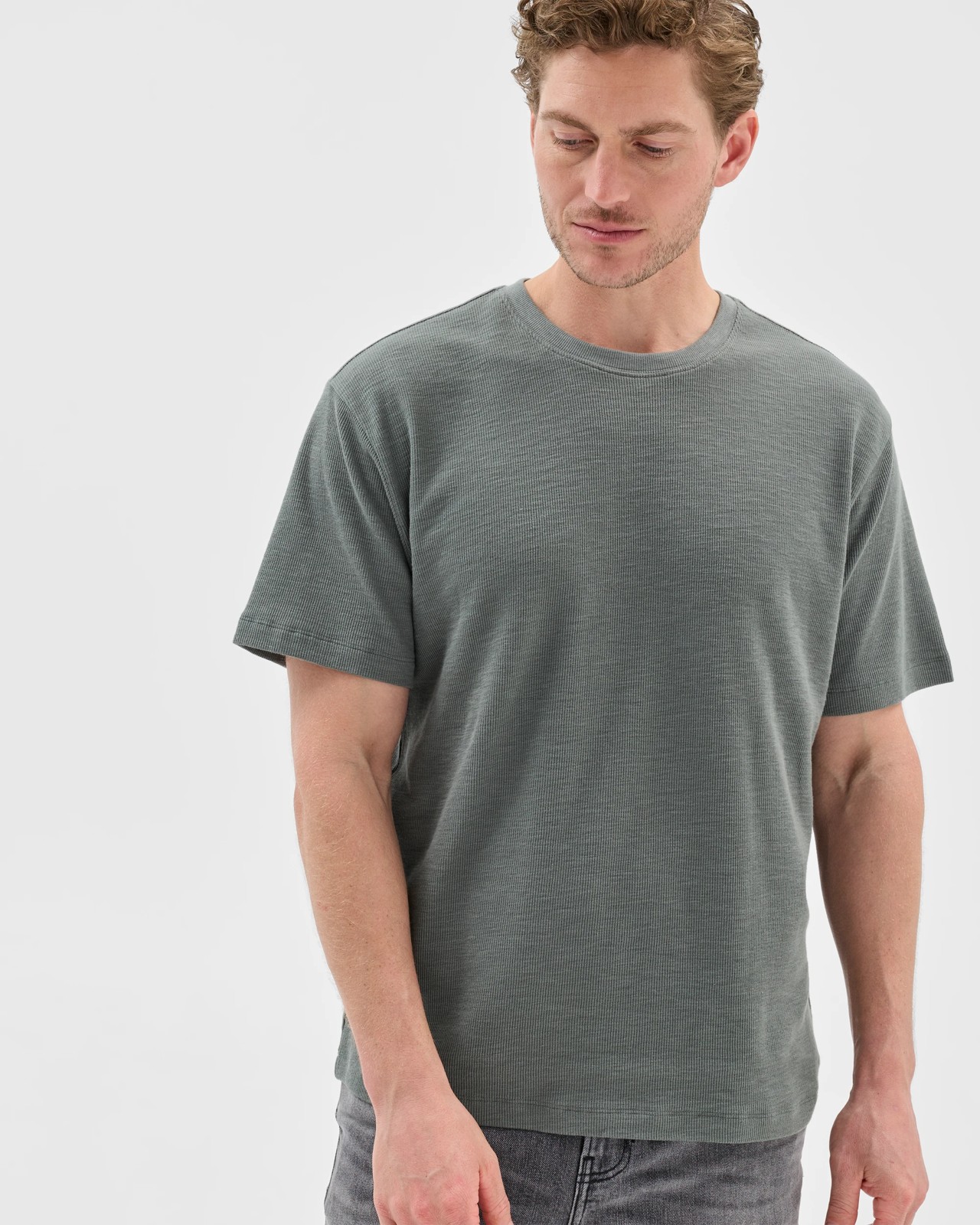 Australian Cotton Fashion Textured T-Shirt - Green 5 of 5