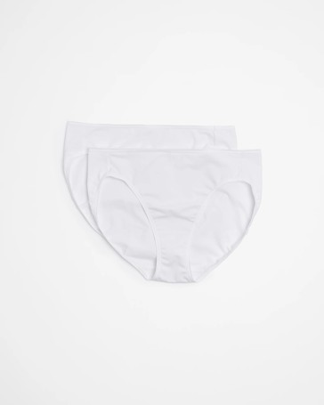 2 Pack Everyday Cotton High Cut Briefs with Aloe