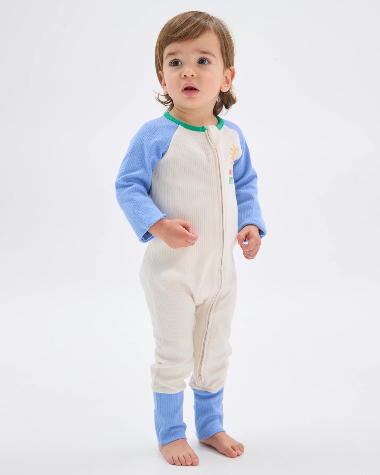 Baby Organic Cotton 2 Pack Rib Zip Coverall - Blue Take It Easy 5 of 5