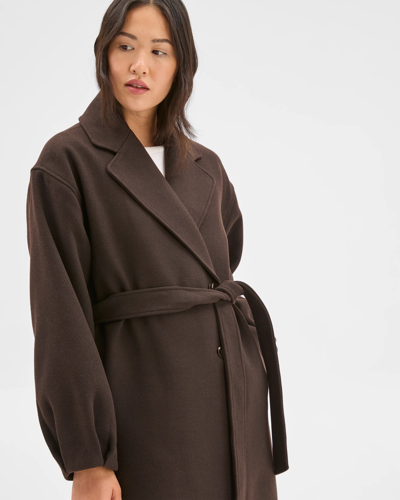 Preview Wrap Belted Coat - Truffle 6 of 6