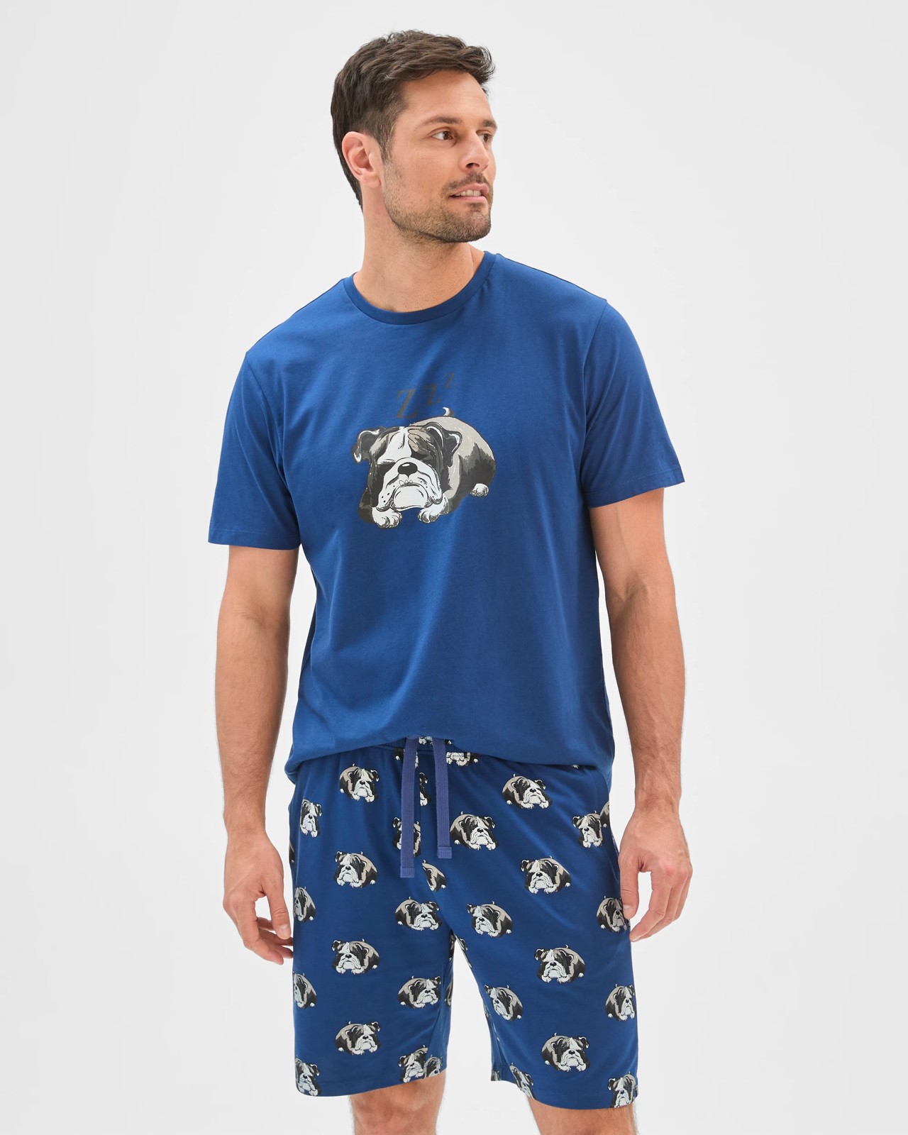 Maxx Australian Cotton Knit Jersey Sleep Shorts - Blue Bulldog 3 of 6
