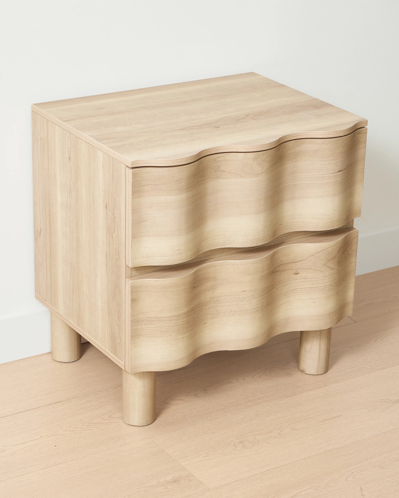 Anko Ripple 2 Drawer Bedside Table - Light Oak 3 of 6