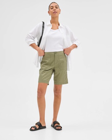 Ribbed Waist Shorts