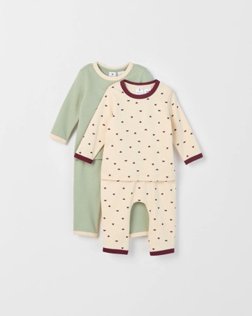 Baby Organic Cotton 2 Pack Knit Pyjama Set