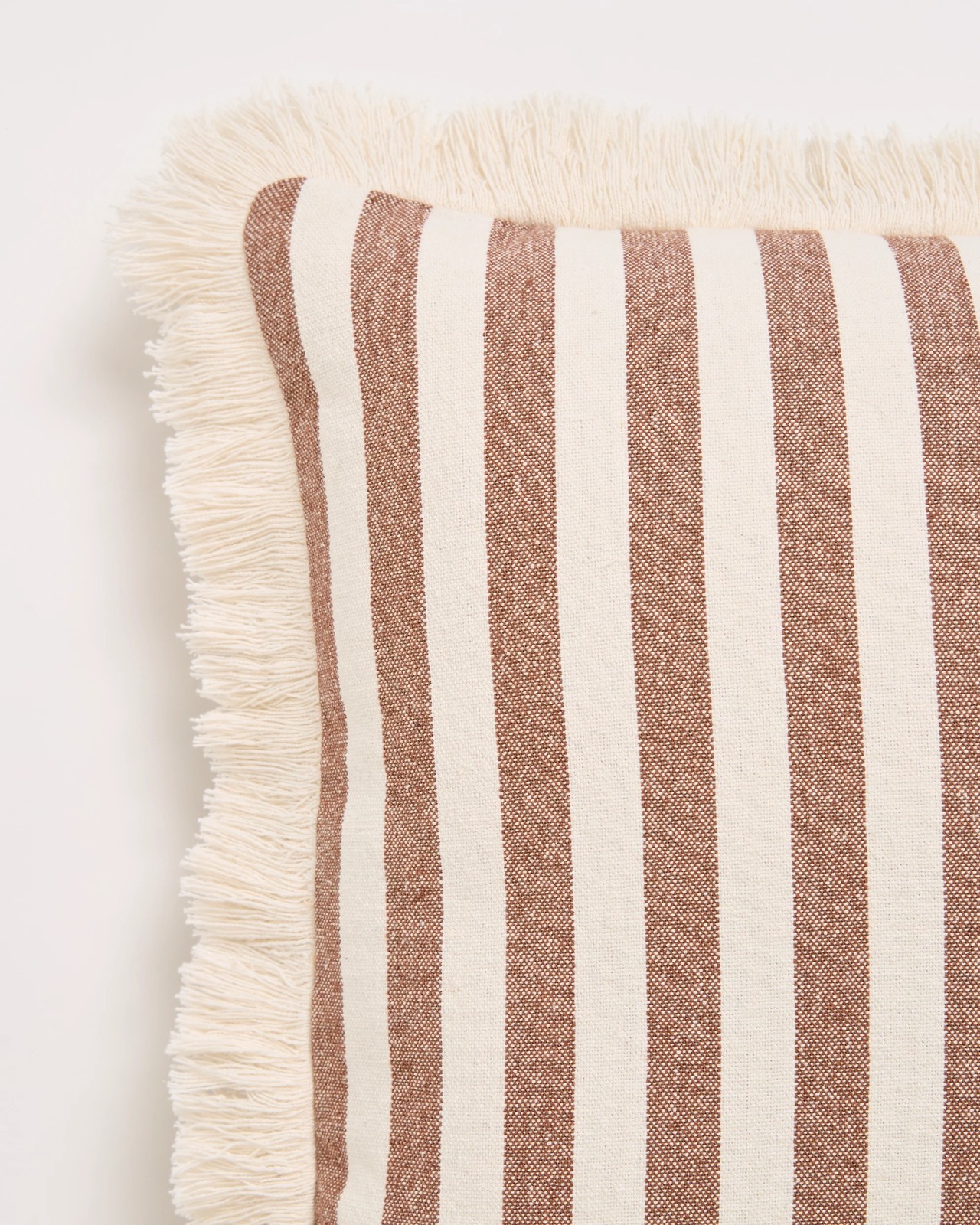 Dakota Stripe Cotton Cushion - Tiramisu 2 of 2
