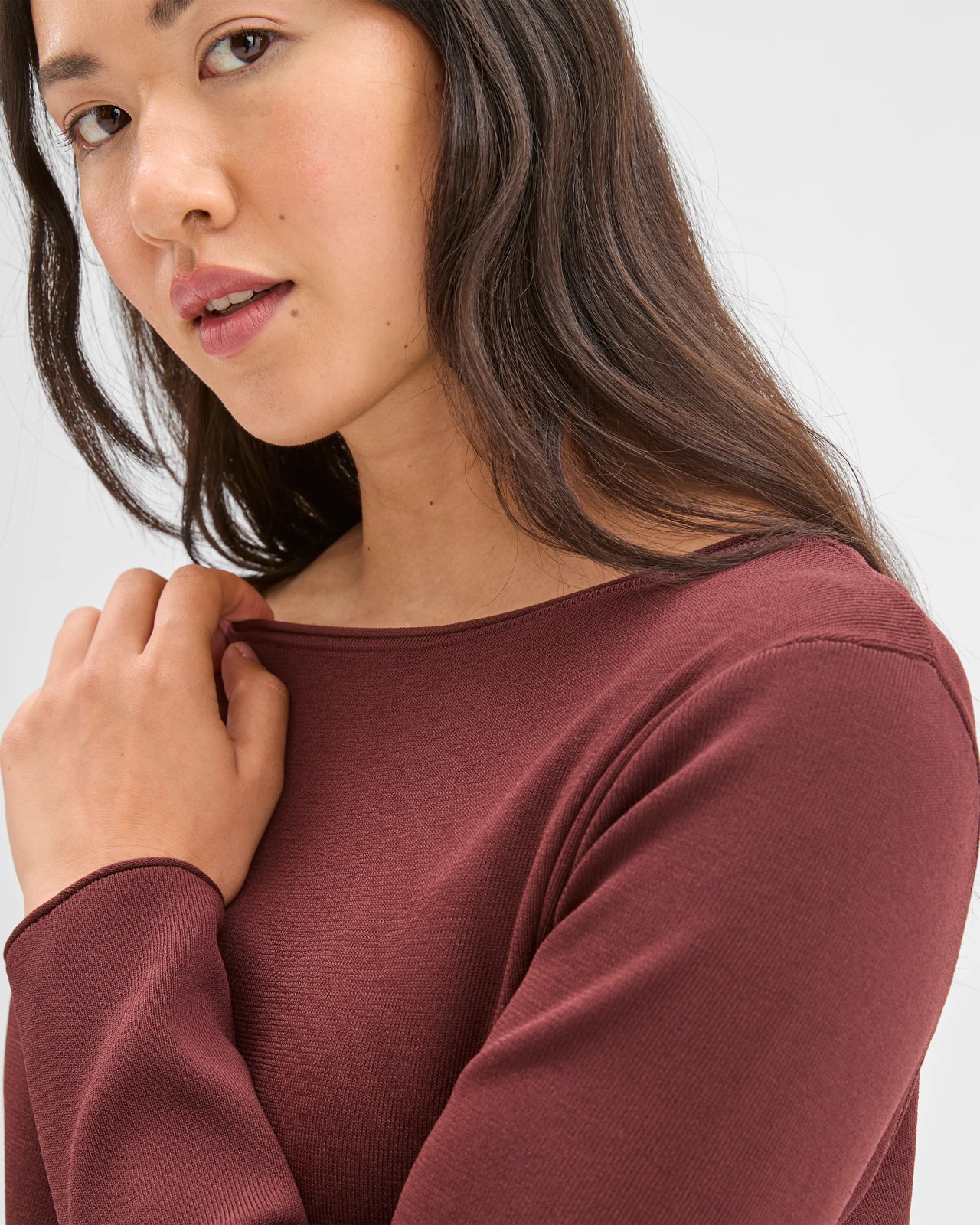 Preview Ultimate Long Sleeve Sweater - Rum Raisin 5 of 6