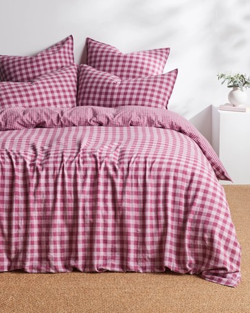 Darby Gingham Linen/Cotton Quilt Cover Set