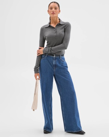 Lily Loves Long Sleeve Knit Polo Top