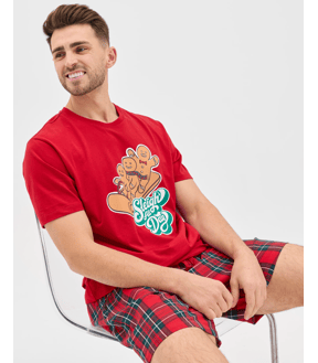 Family Matching Christmas Australian Cotton Mens Pyjama Set - Gingerbread Sleigh All Day