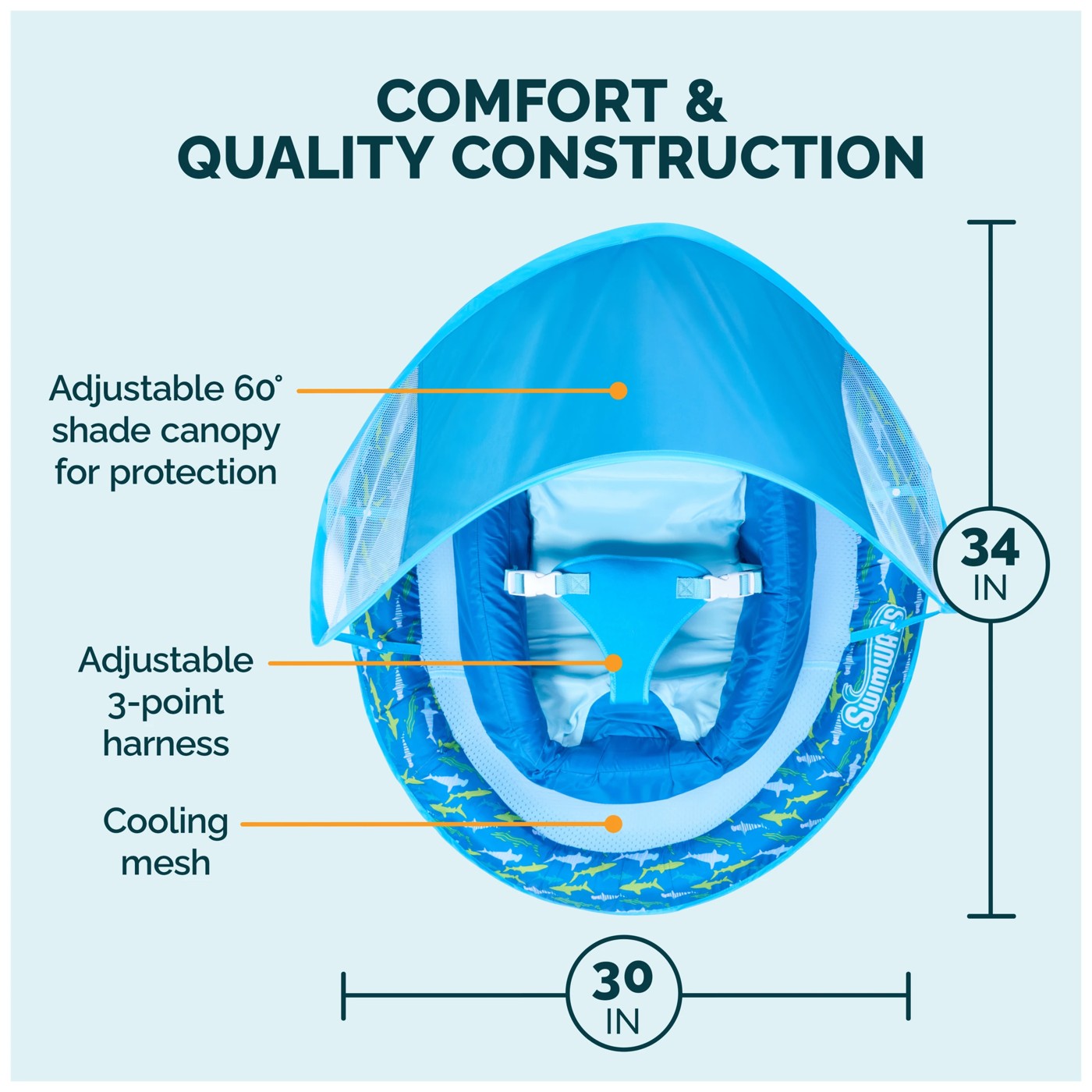 SwimWays Premium Infant Spring Float Inflatable Sun Canopy - Assorted 5 of 5