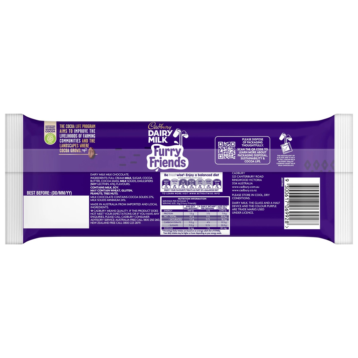 Cadbury Dairy Milk Furry Friends Milk Chocolate - 5 Pieces 2 of 6