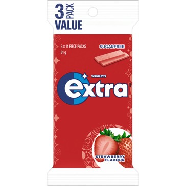 Wrigley's Extra Strawberry Chewing Gum - 3 Pack