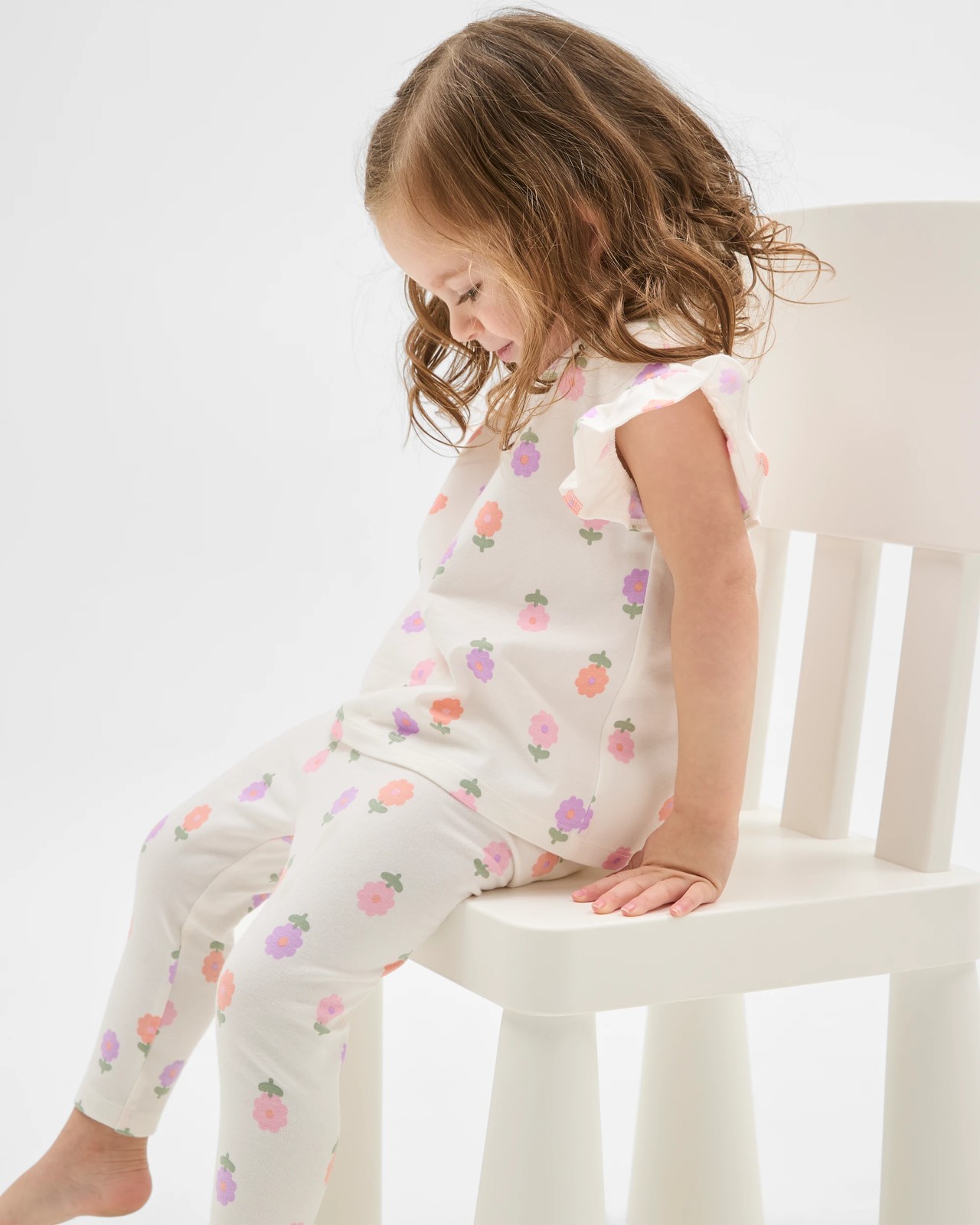 Baby Organic Cotton 3 Pack Printed Leggings - Pink Flower Cloud 3 of 5