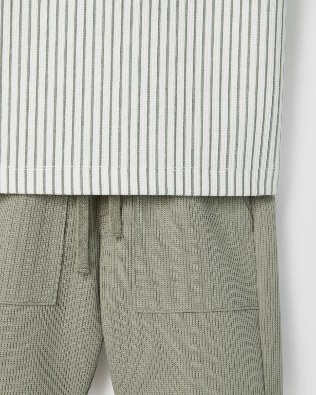 Waffle T-Shirt and Shorts 2 Piece Set - Green 3 of 3
