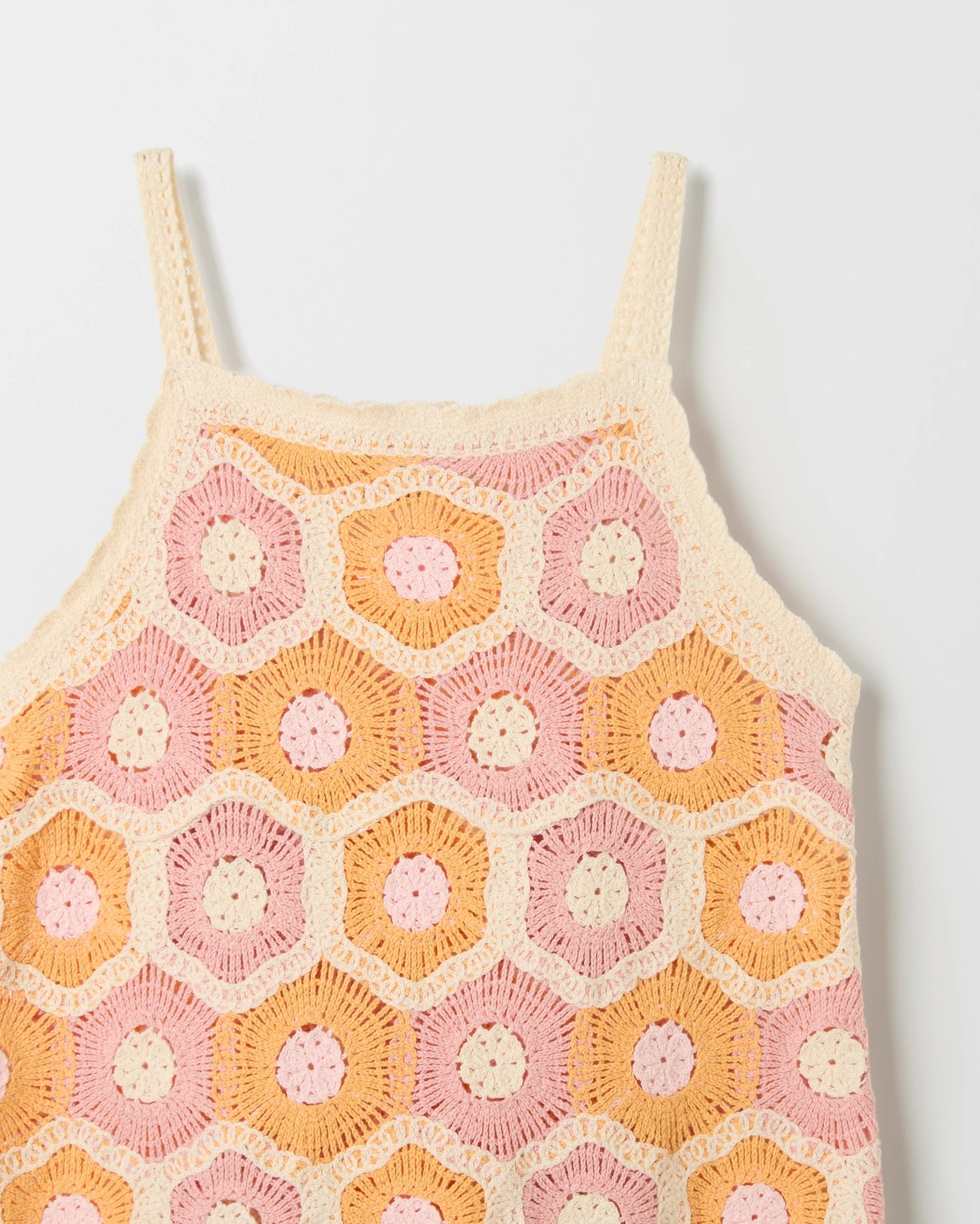 Australian Cotton Crochet Knit Beach Cover Up - Orange 2 of 2