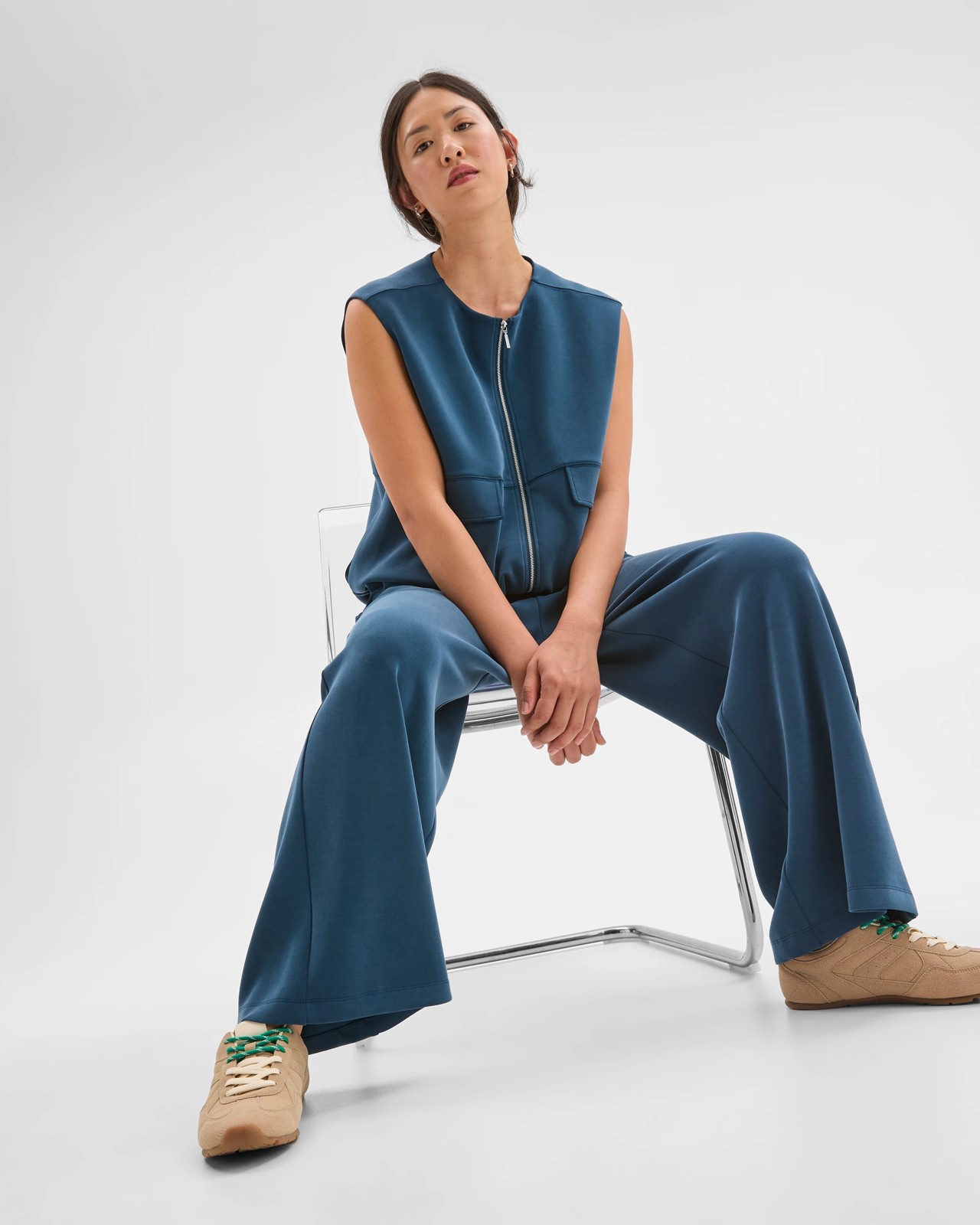 Suede Touch Pull On Pants - Dark Teal 3 of 5