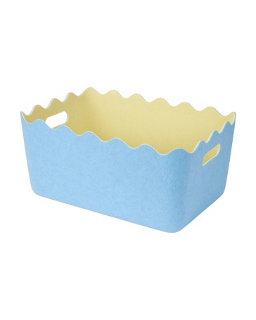 Anko 2 Tone Wave Felt Basket - Blue and Yellow