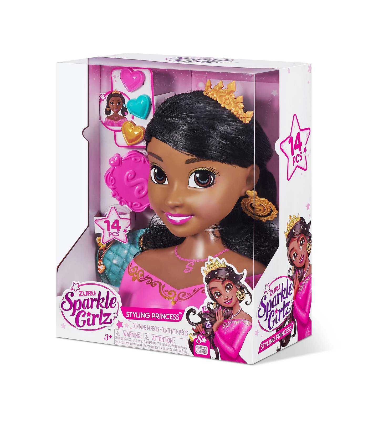 Sparkle Girlz Princess Hair Styling Head with 14 Accessories by