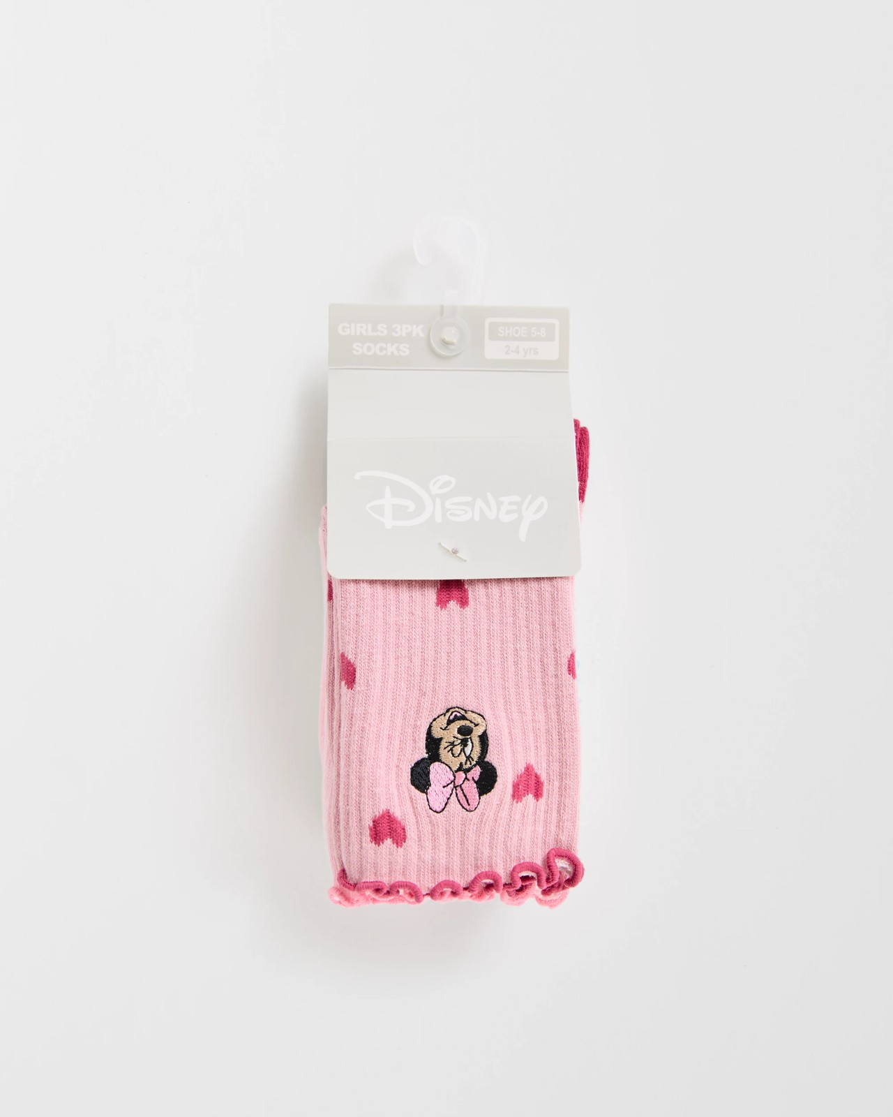 Disney Minnie Mouse 3 Pack Girls Crew Socks 3 of 3