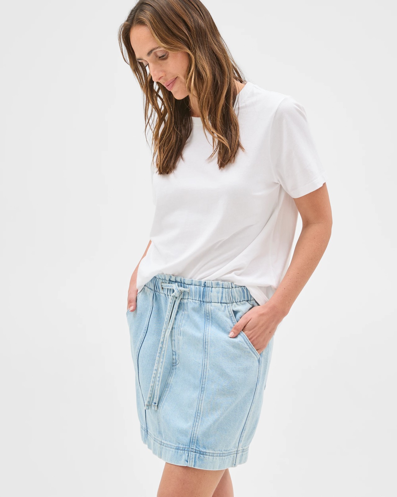 Pull On Denim Mini Skirt 2 of 6