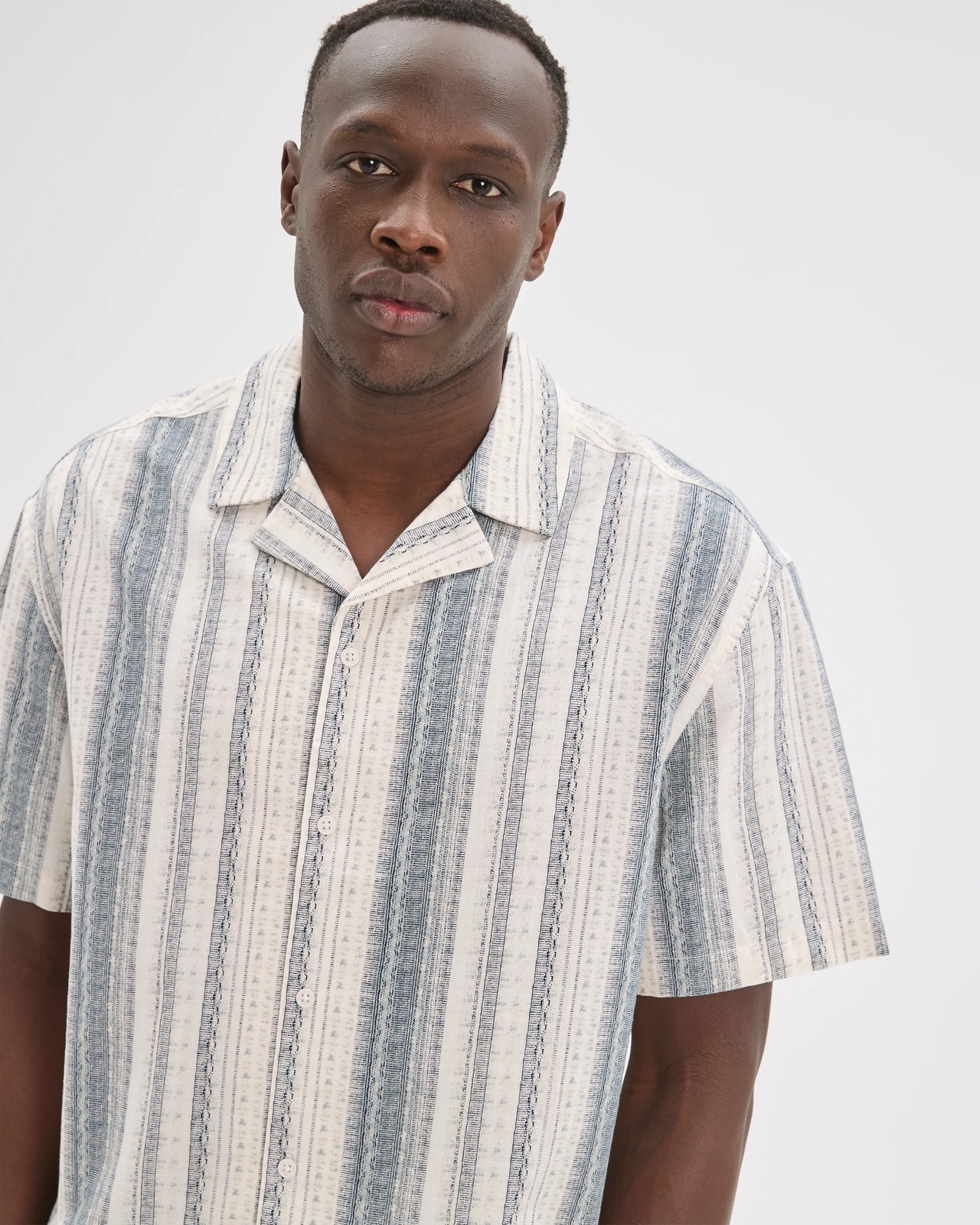 Commons Australian Cotton Resort Print Shirt - Blue + White 3 of 6