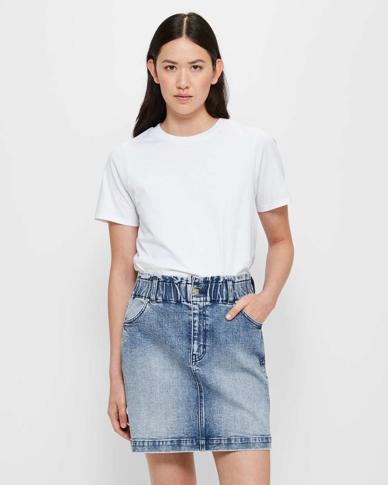 Paperbag jean cheap skirt