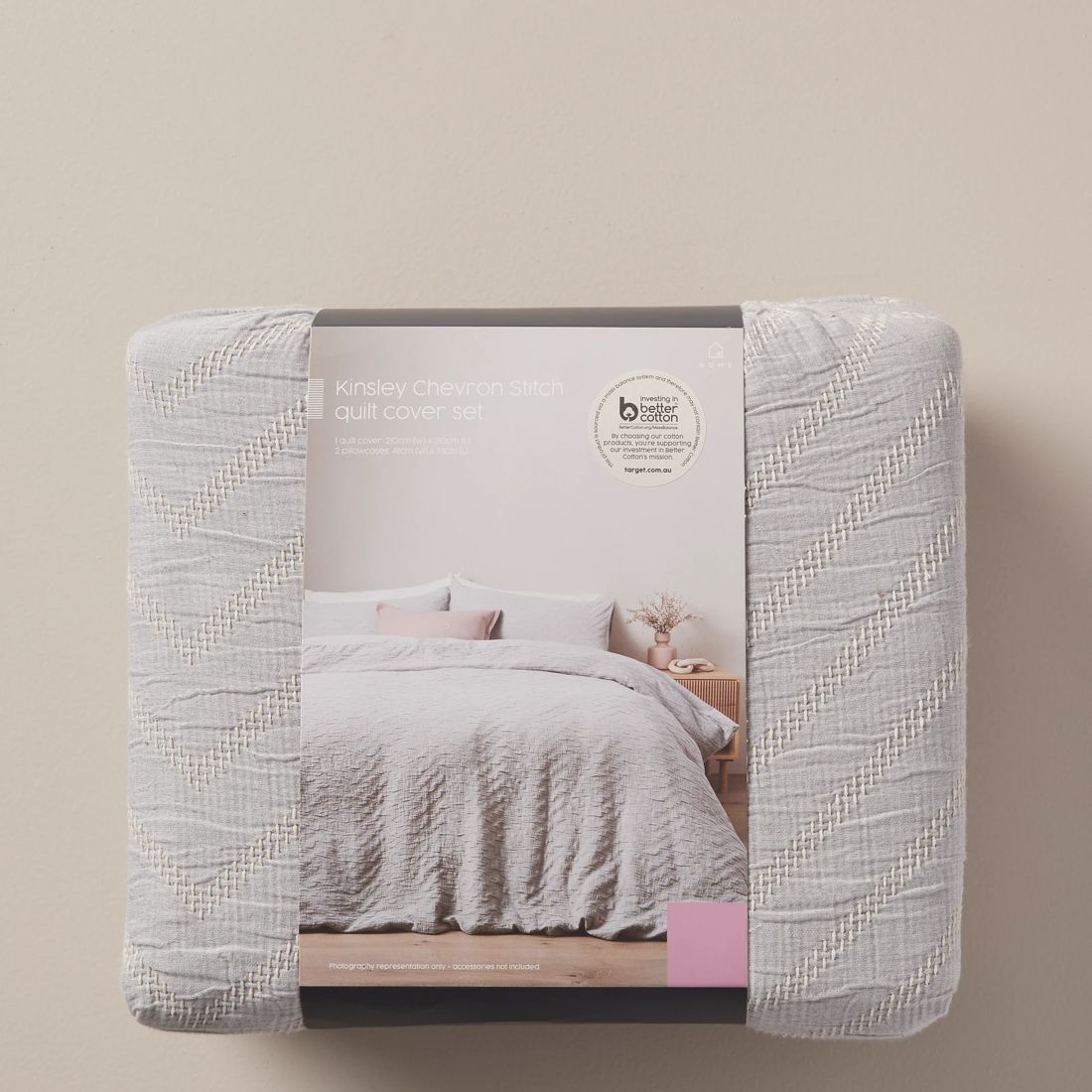 Kinsley Chevron Stitch Quilt Cover Set Target Australia