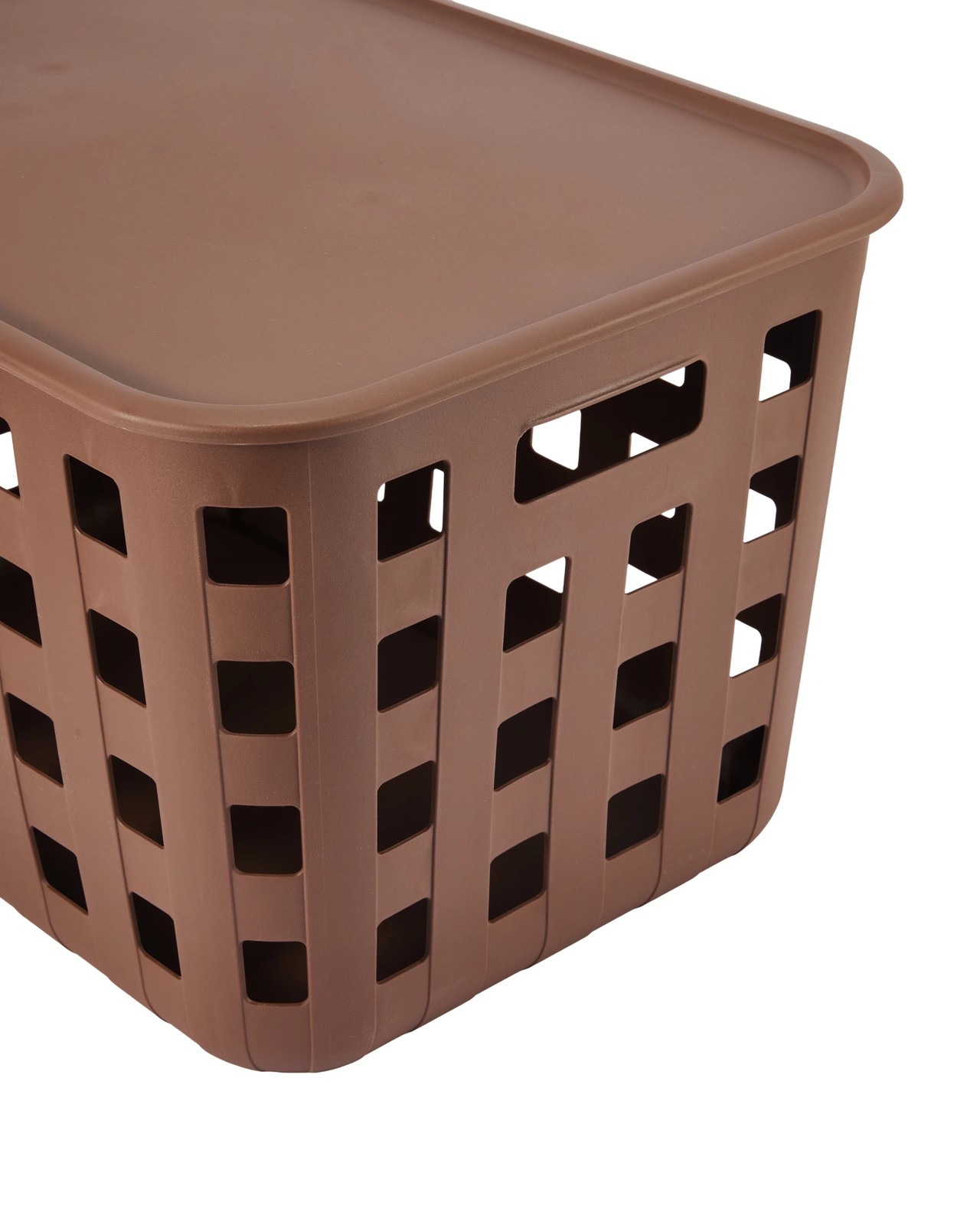 45L Rectangle Trellis Basket with Lid, Chocolate - Anko 5 of 6