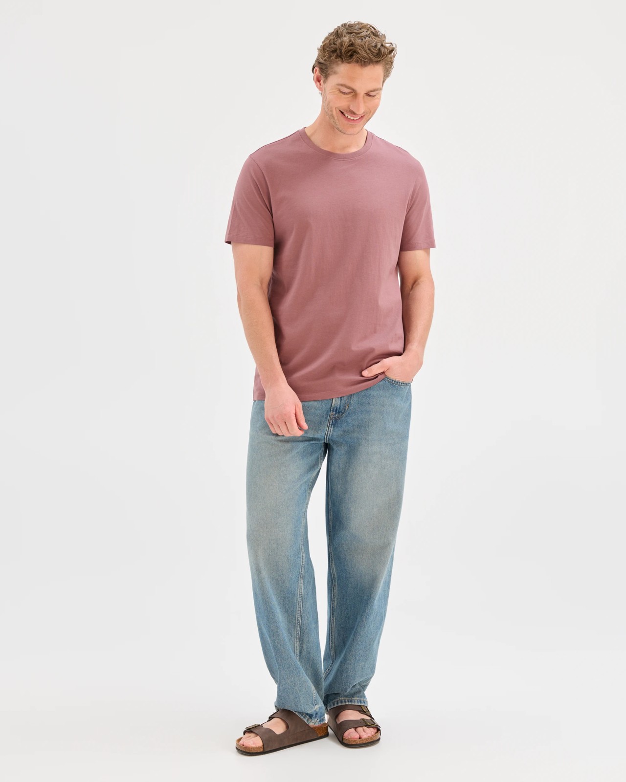 Australian Cotton Crew Neck T-Shirt - Rose Taupe 5 of 5