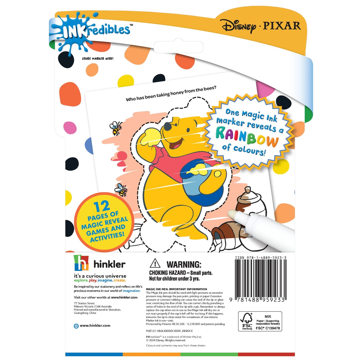 INKredibles Disney Pixar Mess Free Magic Ink Pictures - Book 2 of 5