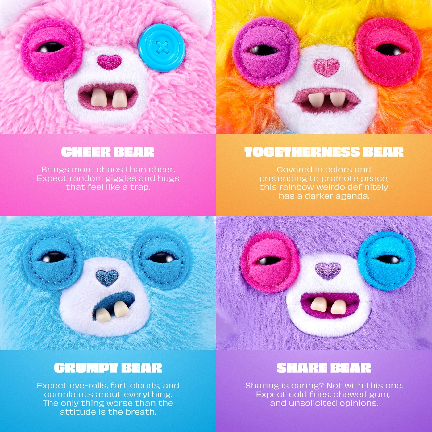 Fuggler Care Bear Keyring 5-inch - Assorted 6 of 6