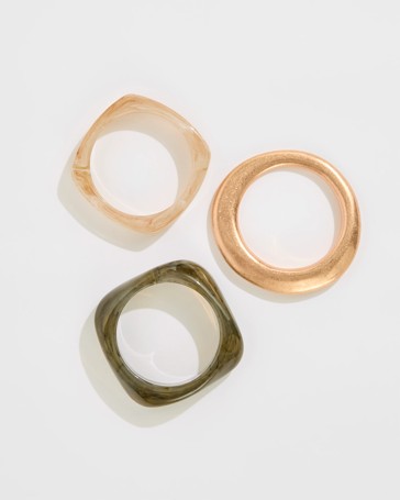 3 Pack Mixed Chunky Bangle Set