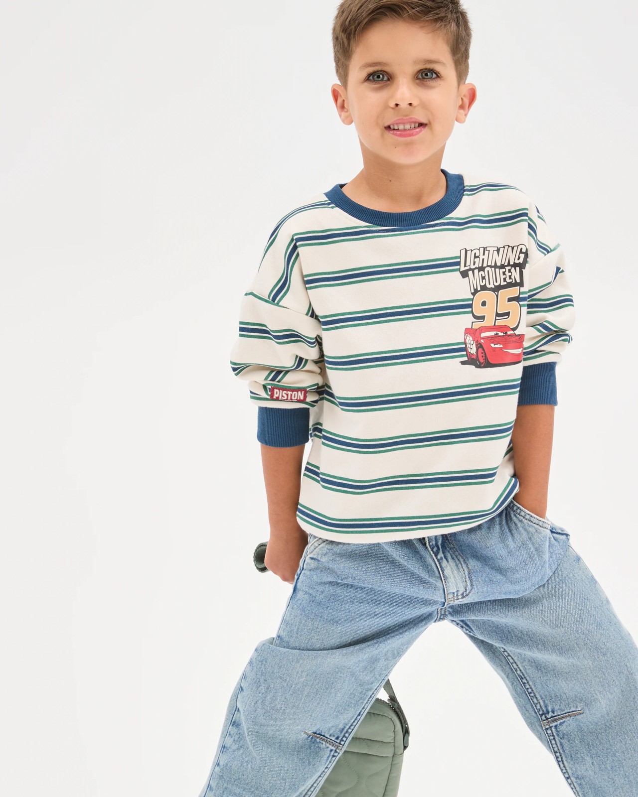 Disney Pixar Cars Australian Cotton Blend Stripe Sweat Top 3 of 6