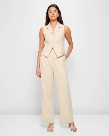 Straight Pleat Front Pants - Lily Loves