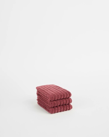 Dylan Australian Cotton Rib 3 Pack Face Washer