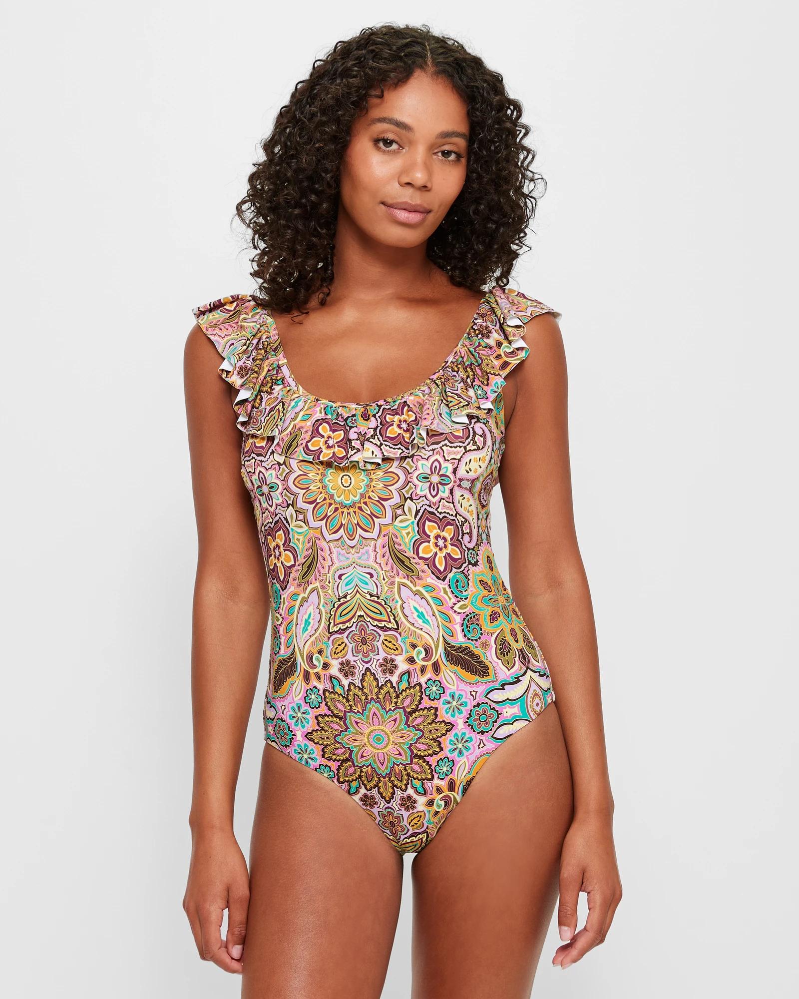 Frill Scoop One Piece Bathers - Shape Your Body