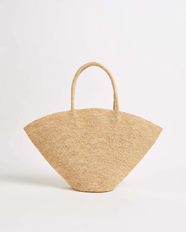 Raffia Straw Basket Tote Bag