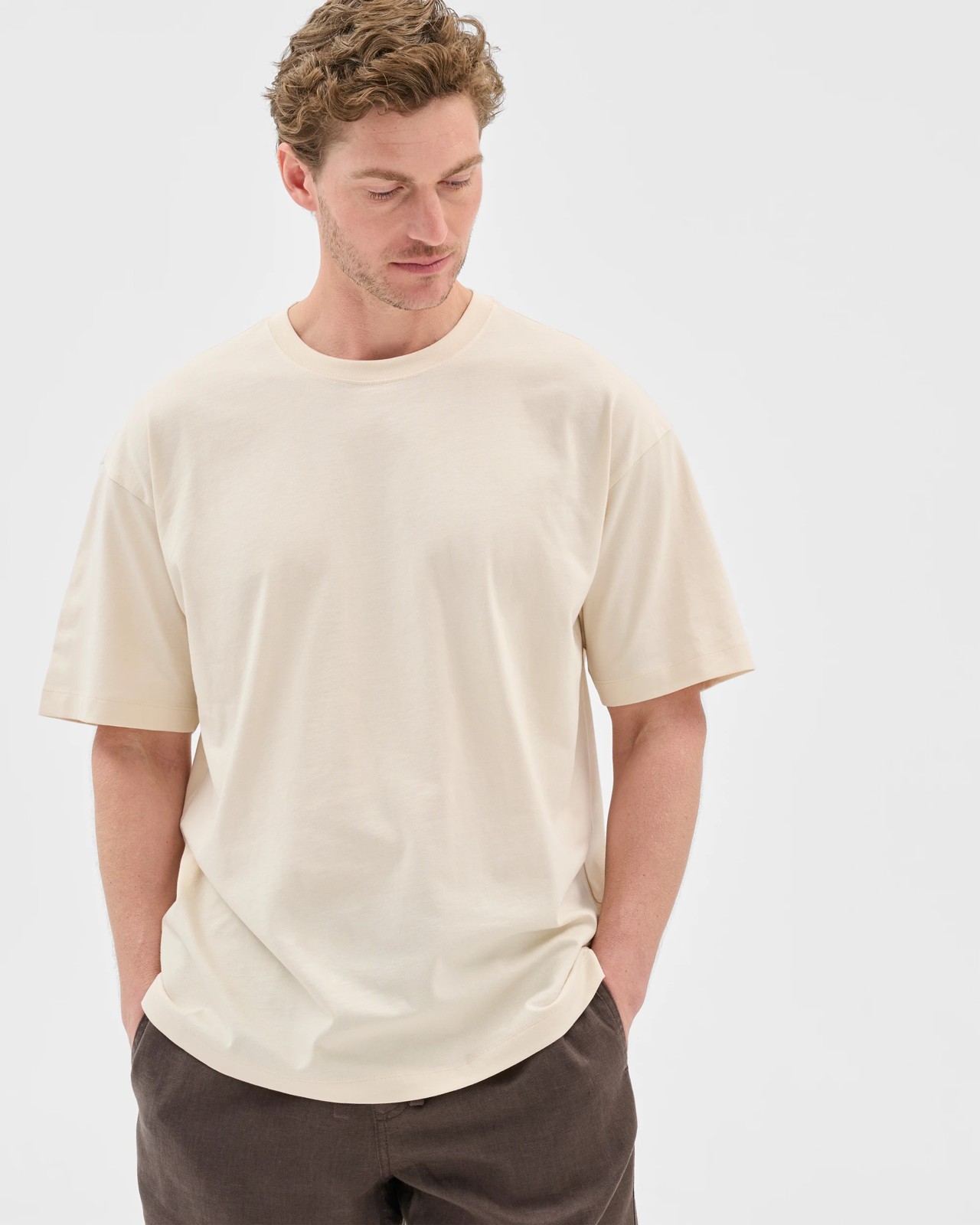 Australian Cotton Relaxed T-Shirt - Birch 2 of 5