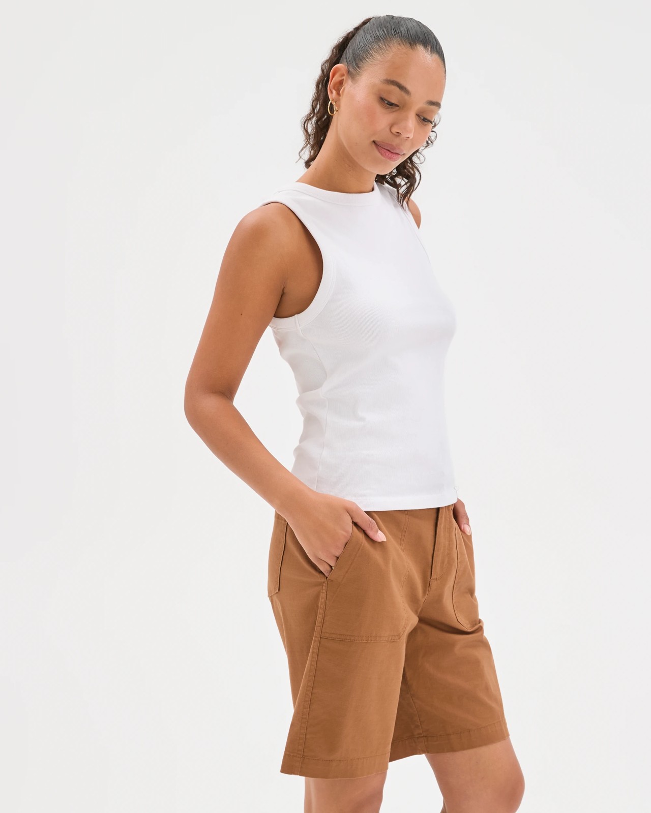 Rib Waist Shorts - Butterscotch 3 of 6