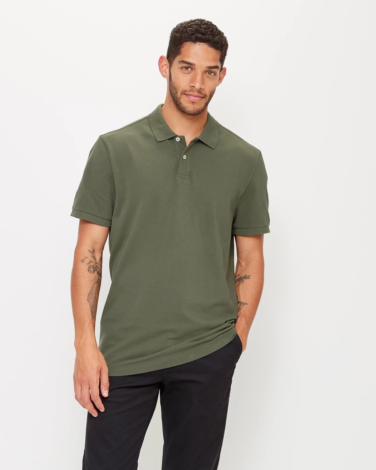 Pique Polo Shirt - Khaki | Target Australia