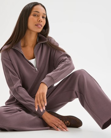 Movement Wide Leg Knit Panel Pants