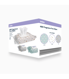 Fragrance Free Wipes, 480 Pack - Anko