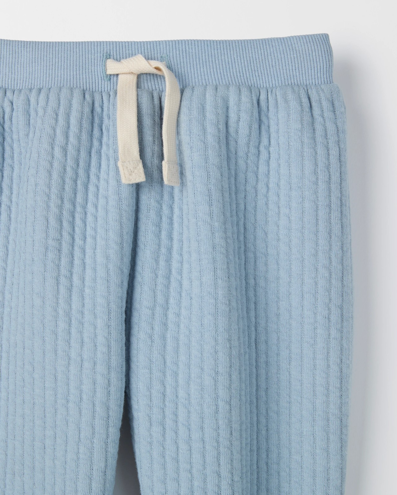 Baby Organic Cotton Quilted Fleece Trackpants - Subdued Blue 2 of 2