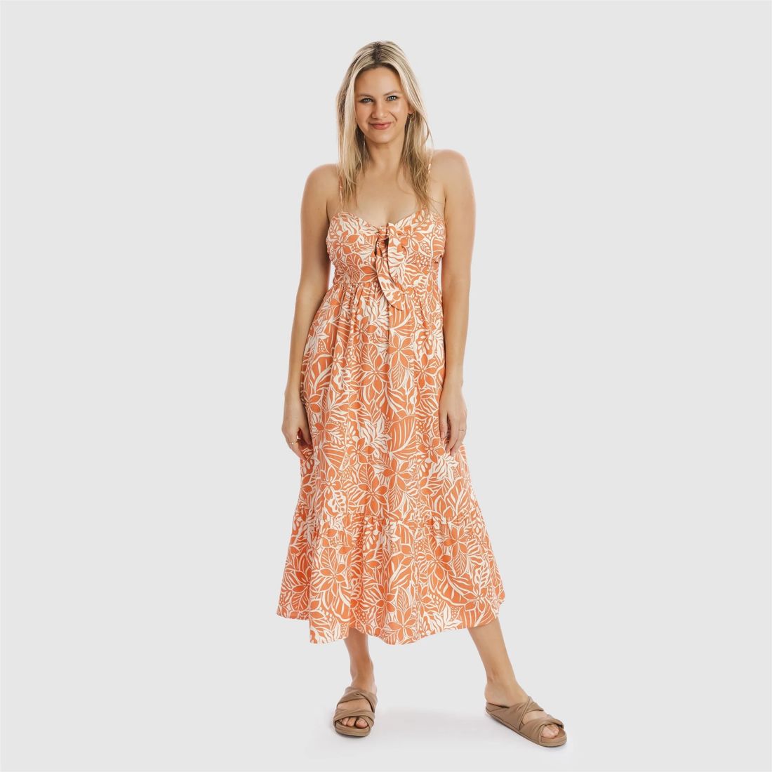 Piping Hot Tie Front Midi Dress Target Australia