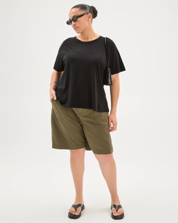 Plus Size Australian Cotton Slub Boxy T-Shirt