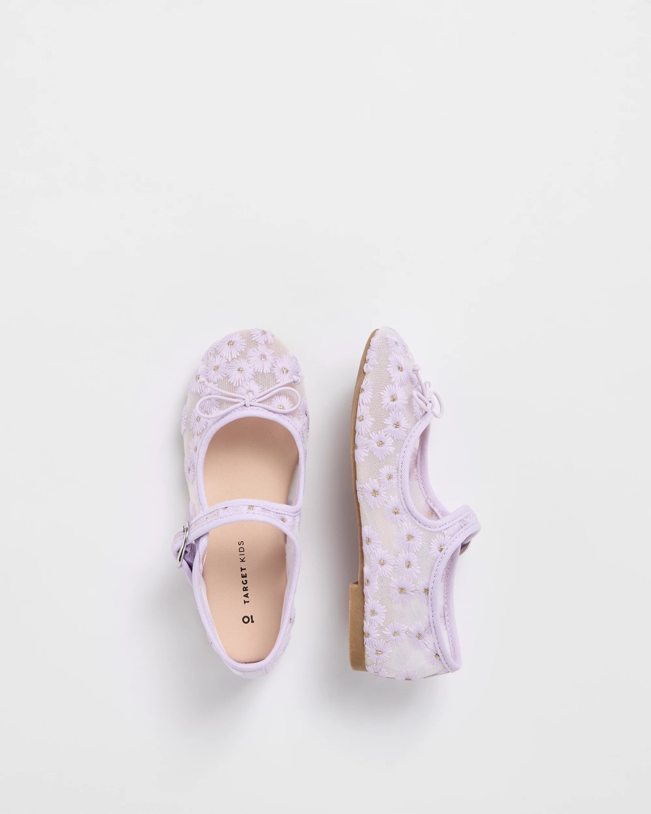 Floral Embroidery Ballet Flats - Lilac 3 of 3