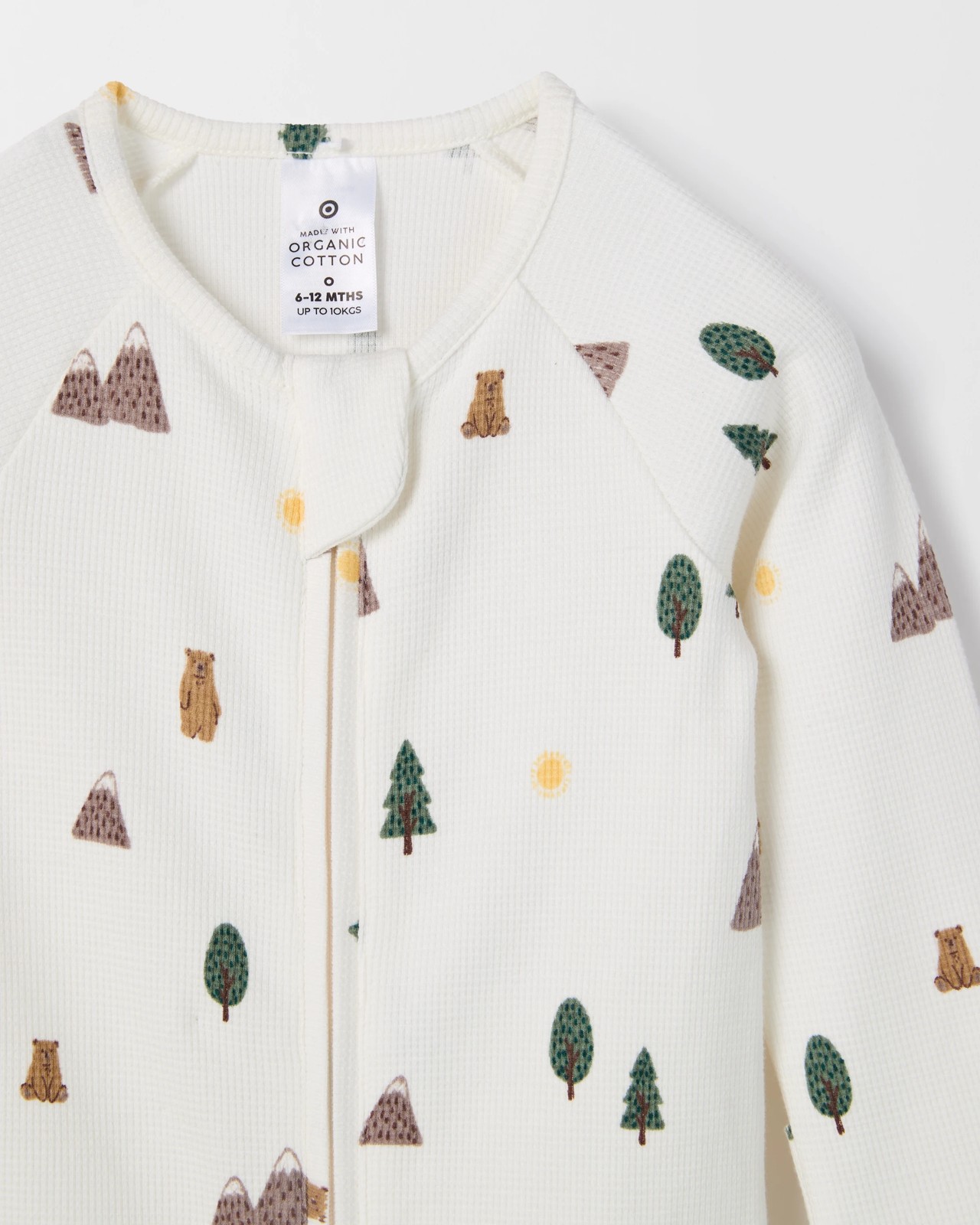 Baby Organic Cotton Zip Waffle Footless Coverall 2 of 3