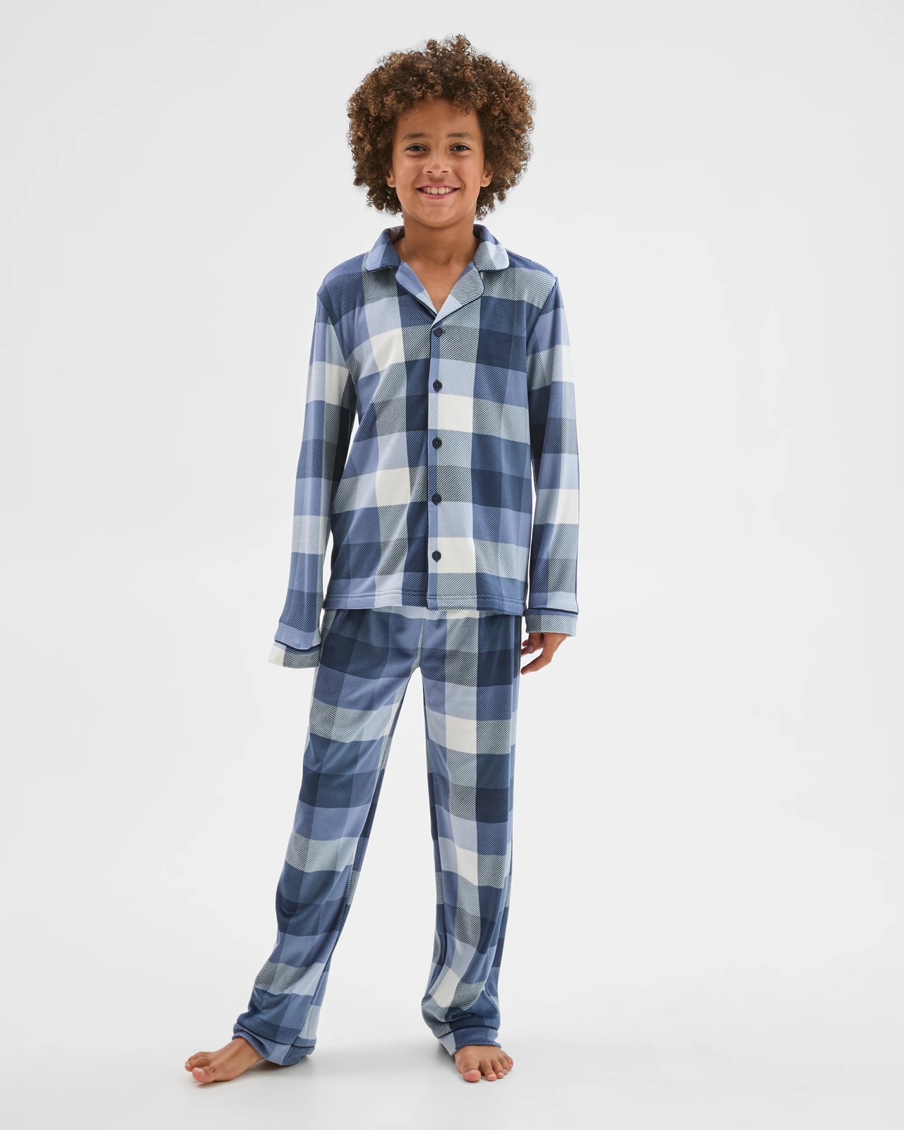 Older Boys Long Sleeve Top & Long Length Pants Fleece Pyjama Set - Check 2 of 6