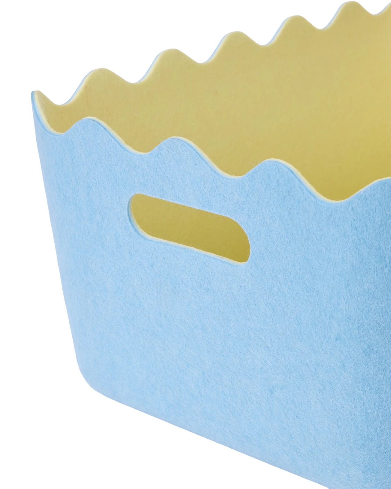 Anko 2 Tone Wave Felt Basket - Blue and Yellow 3 of 5