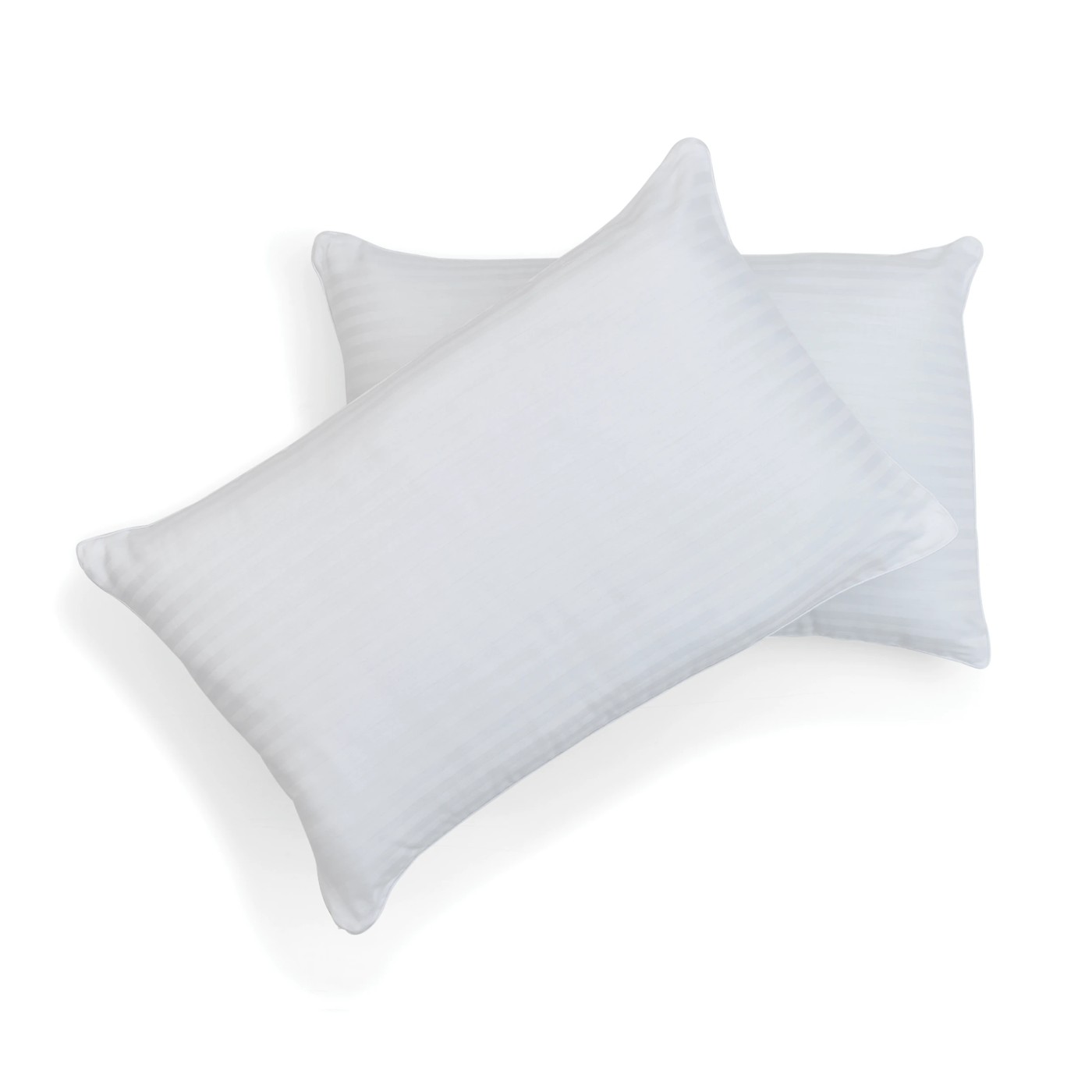 Anko 2 Pack Sateen Stripe Comfort Pillows, High Profile - White 2 of 6